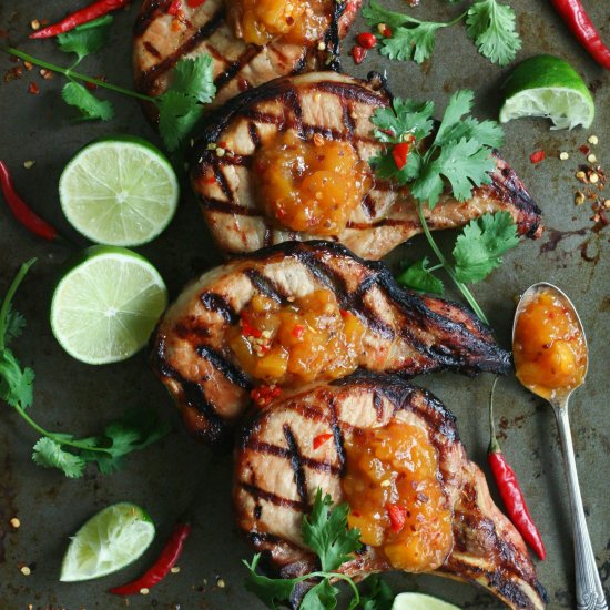 Ginger Soy and Mango Pork Chops