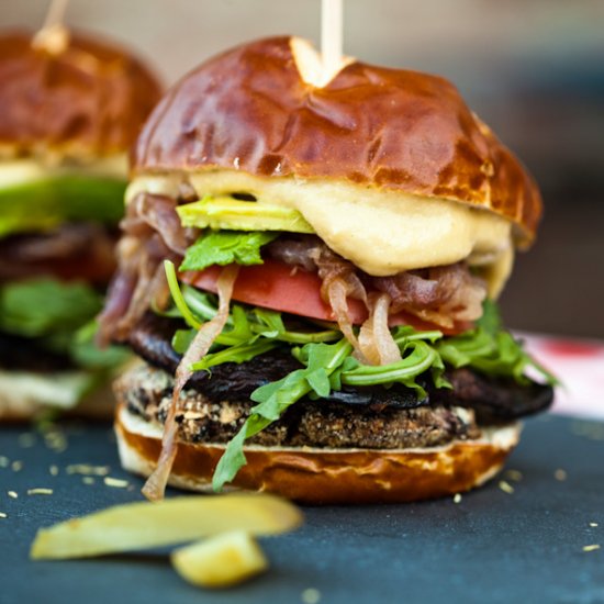 Smoky Portobello Black Bean Burgers