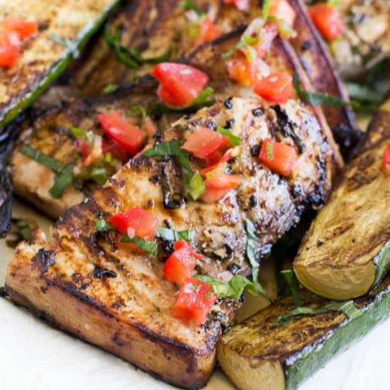 Lime Basil Grilled Swordfish Steaks