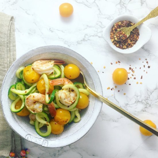 Zoodles with Lemon Garlic Shrimp