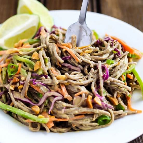 Spicy Vegetable Peanut Soba Noodles