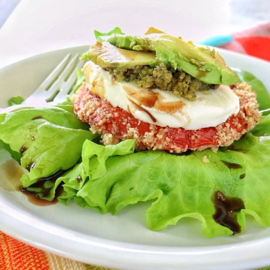 Crusted Tomato Salad with Pesto