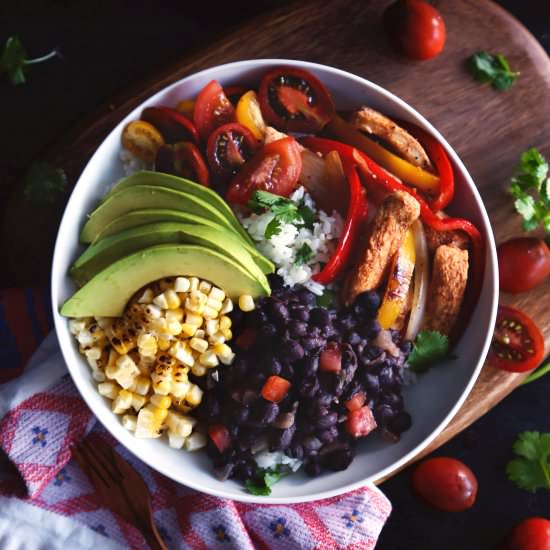 Chicken Fajita Rice Bowl