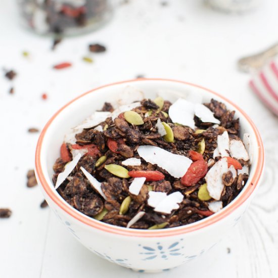 Chocolate & Coconut Spelt Granola