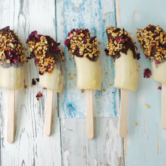 Hazelnut and Frozen Banana Lollies