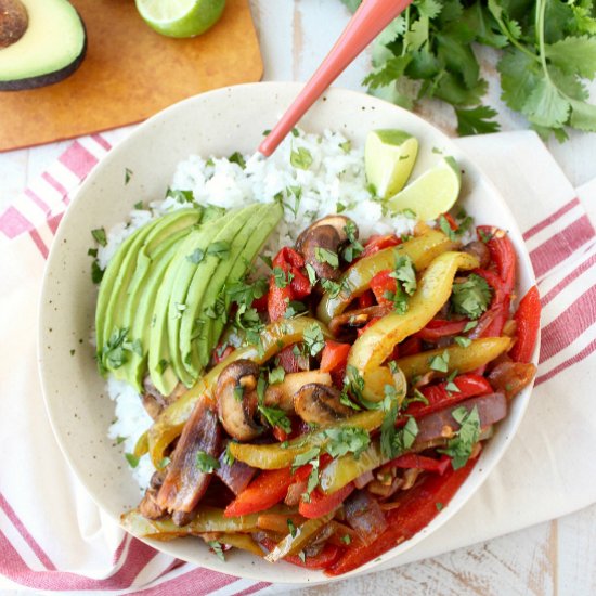 Veggie Fajita Rice Bowls