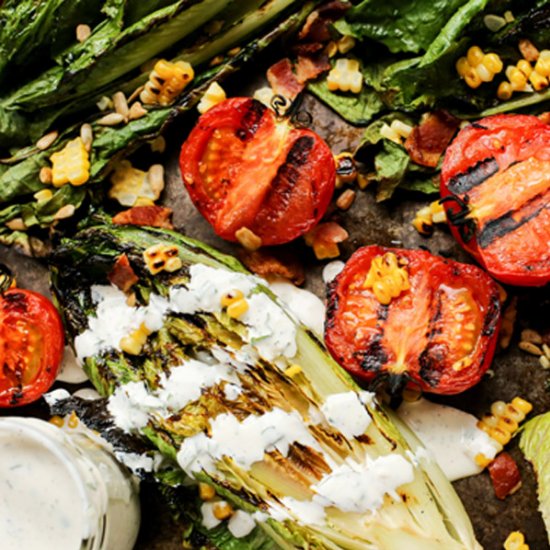 Grilled Romaine and Tomato Salad