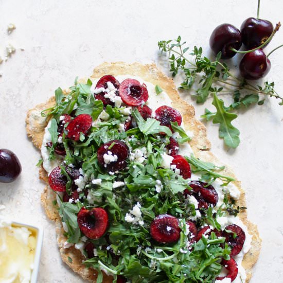 Flatbread with Cherries and Arugula