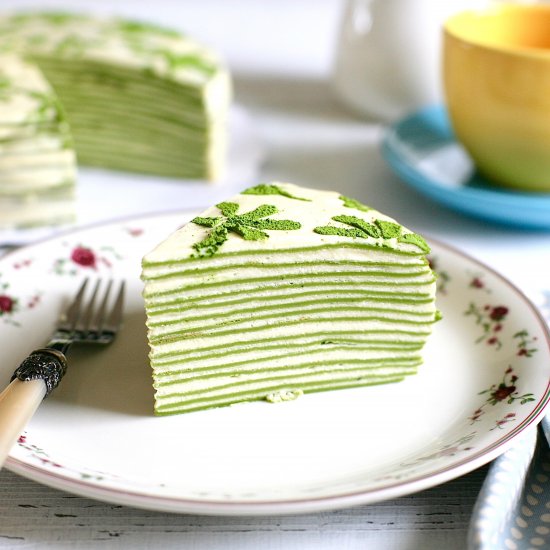 Matcha Mille Crepe Cake