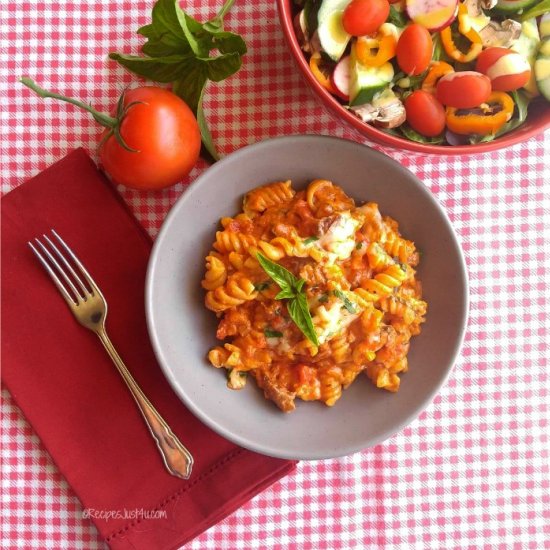 One Pot Sausage Rotini Bake