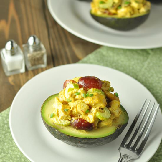 Curried Chicken Salad Stuffed Avocado