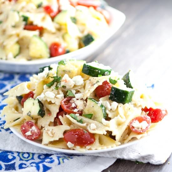 Fresh Zucchini Farfalle Pasta Salad