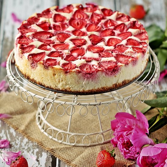 Strawberry Lavender Cheesecake