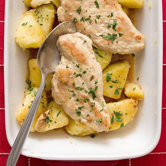 Garlic Chicken and Crispy Potatoes