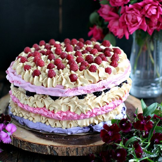 Ombre Meringue Cake