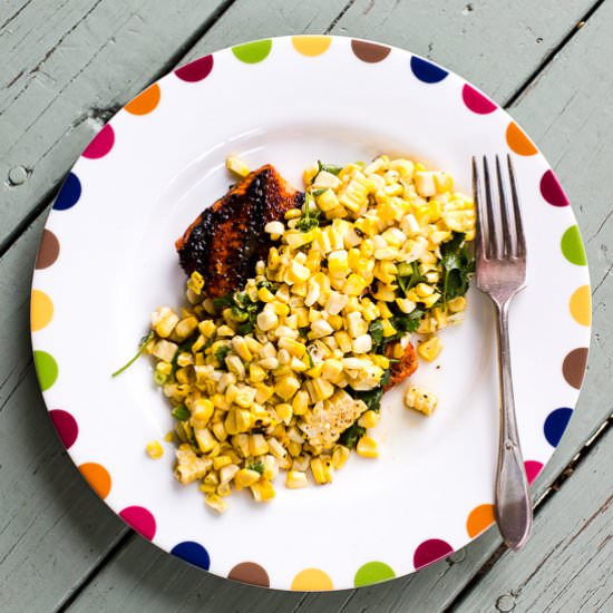 Salmon with Corn Vinaigrette