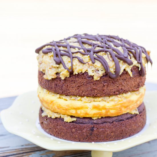 German Chocolate Cheesecake Cake