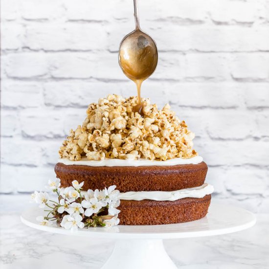 Plantain Cake with Coconut Popcorn