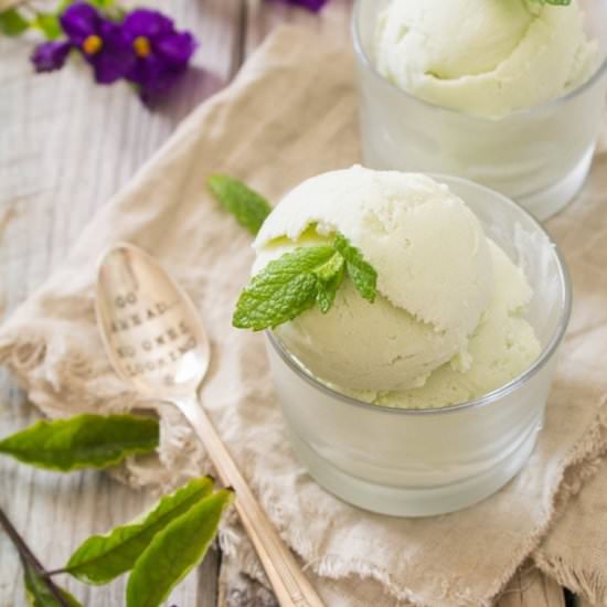 No Churn Pandan Coconut Ice Cream