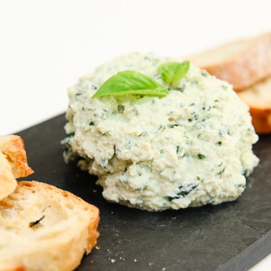 Garlic Basil Vegan Ricotta Cheese