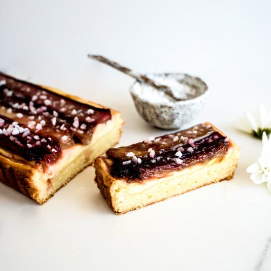 Rhubarb & Mascarpone Brioche Tart