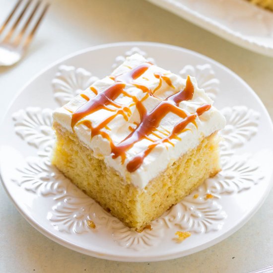 Caramel Cream Poke Cake