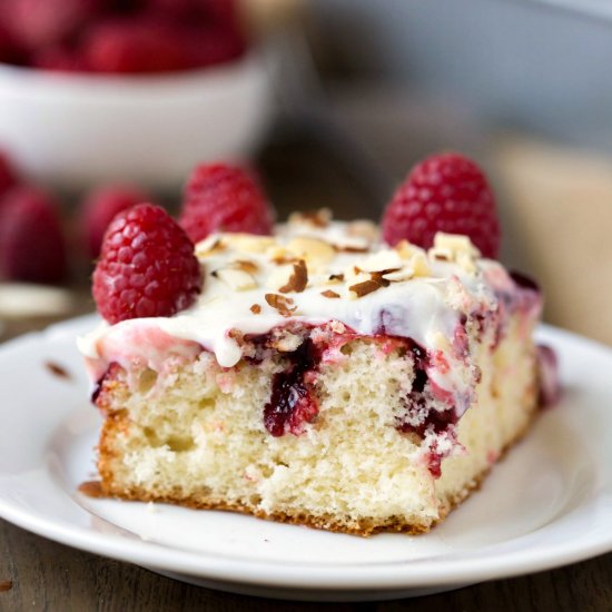 White Raspberry Poke Cake