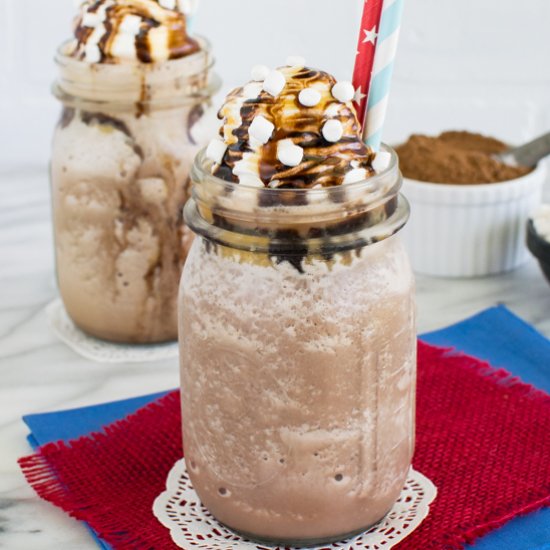 Frozen Caramel Mocha Hot Chocolate