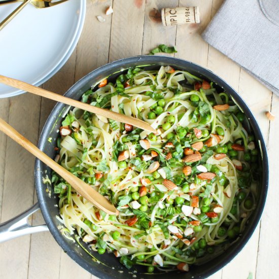 Fettuccine and Zucchini Ribbons