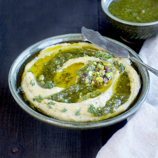 Thyme Pistachio White Bean Dip