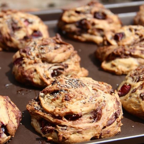 Cherry Chocolate Chestnut Nests