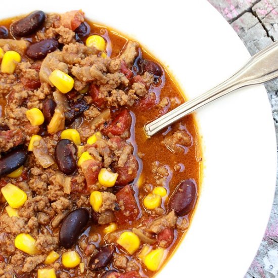 Homemade Chili w/ Kidney Beans