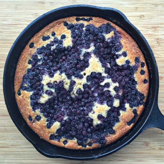 Blueberry Cornmeal Skillet Cake