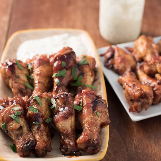 Slow Baked Soy-Glazed Chicken Wings