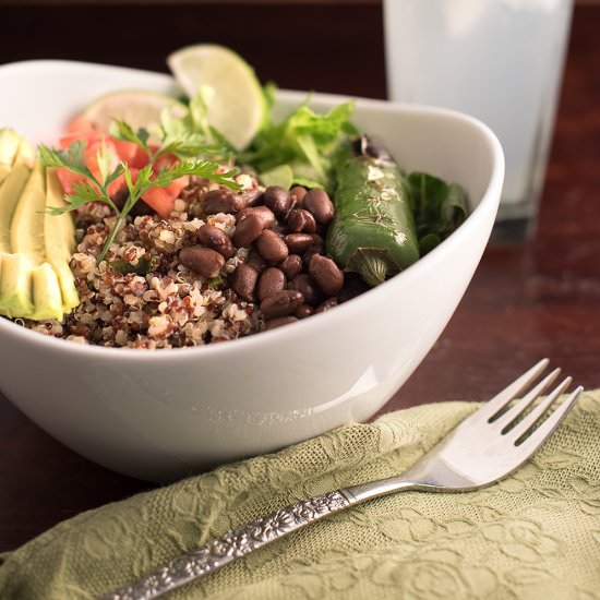 Vegan Cilantro Quinoa Burrito Bowls