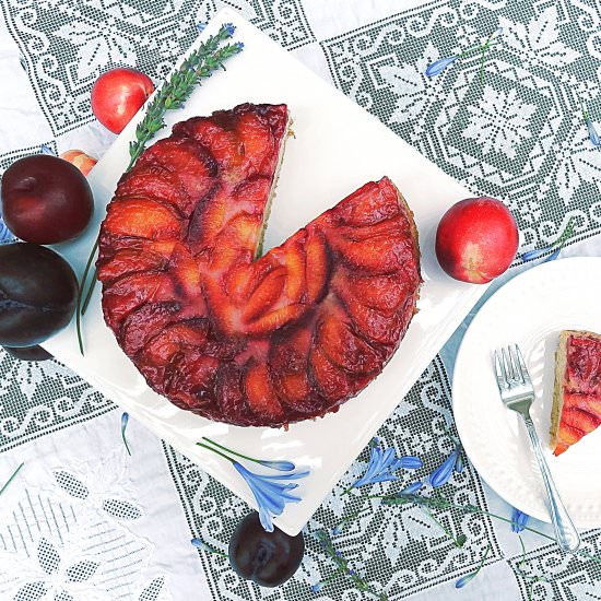 Brown Butter Plum Upside Down Cake