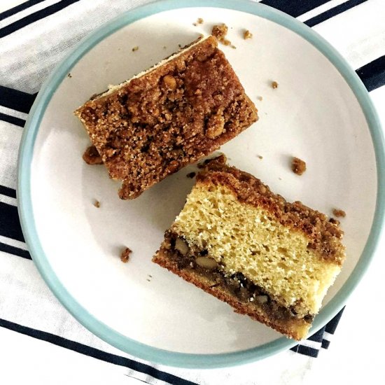 Coffee Crumb Cake with Walnuts