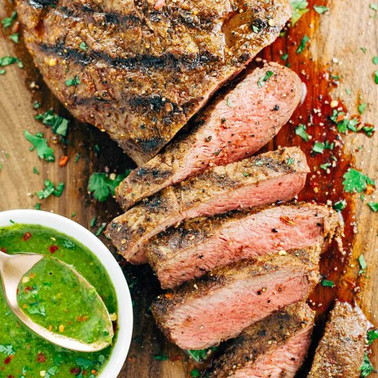 Flat Iron Steak with Chimichurri