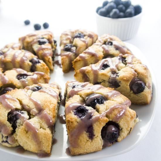 Paleo Glazed Blueberry Scones