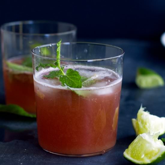 Kombucha Ginger Rhubarb Mojito