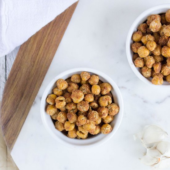 Roasted Garlic Parmesan Chickpeas