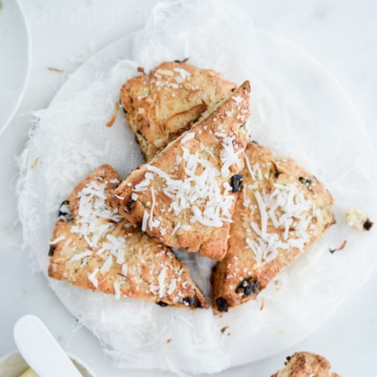 Coconut & Dried Cherries Scones