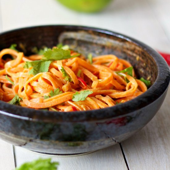 Carrot Noodles with Peanut Sauce