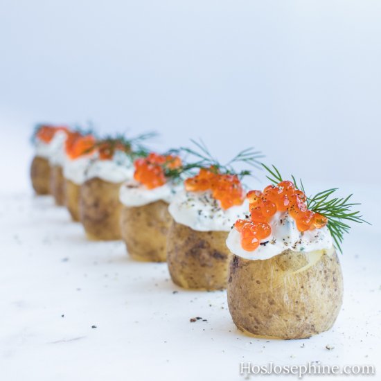 Mini Potato Bites with Trout Roe