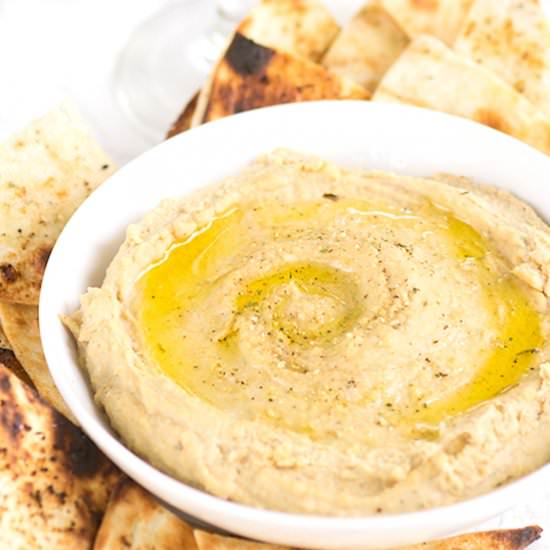 Grilled Tortilla Chips and Hummus