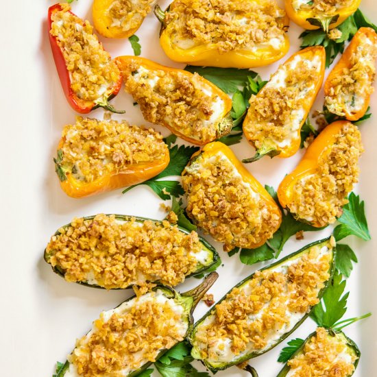 Goat Cheese Stuffed Pepper Poppers