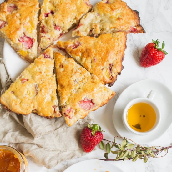 Strawberry Peach Buttermilk Scones