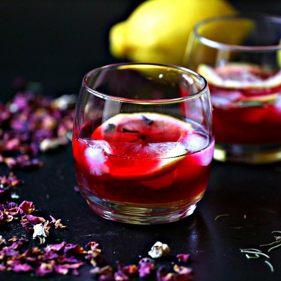 Refreshing Hibiscus, Lemon Drink