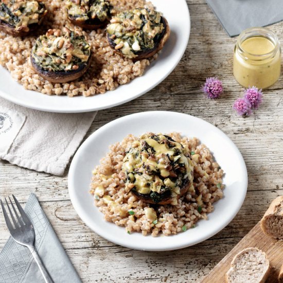 Stuffed Mushrooms and Mustard Sauce