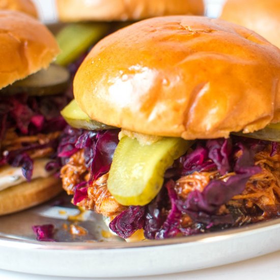 Pulled Chipotle BBQ Chicken Burgers